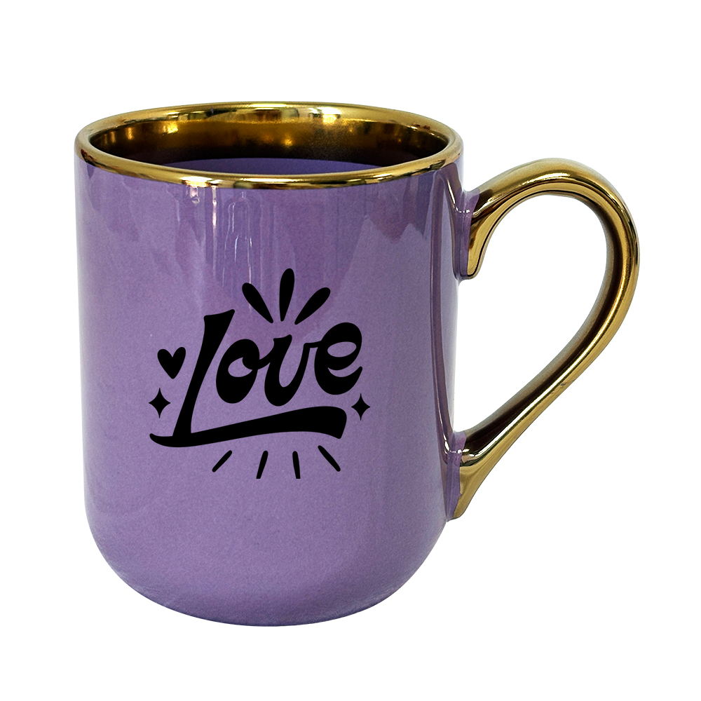 11 oz. mug with rim and handle plated - Purple