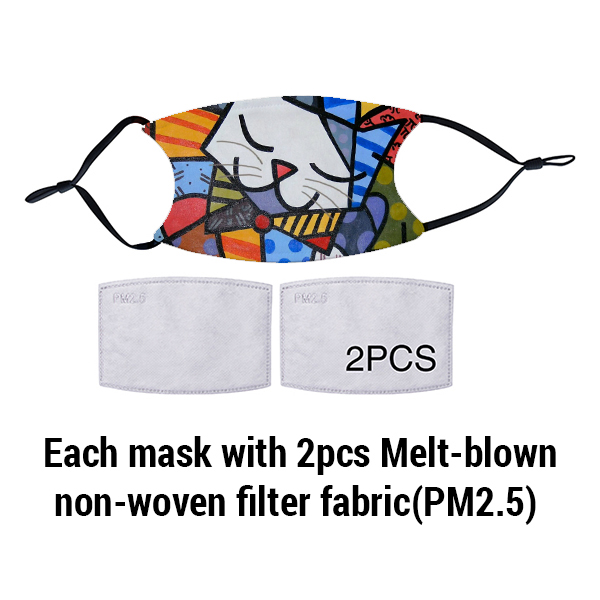 Sublimation Face Mask with Filter (Full White with Black strap)(10*15cm)